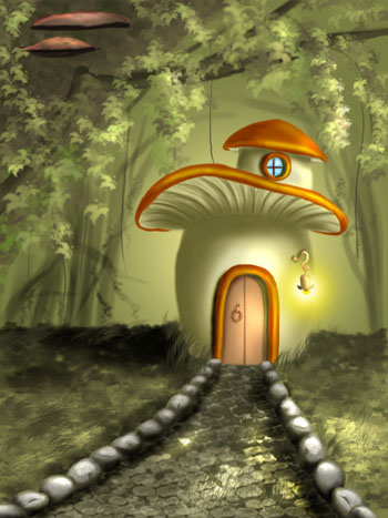 Сказочеый гриб-домик