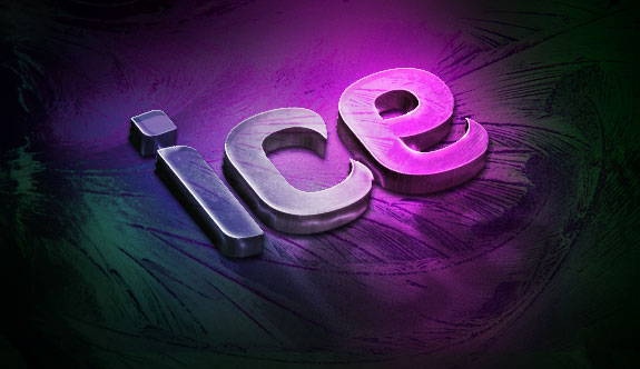 Ледяной 3D текст в Фотошопе