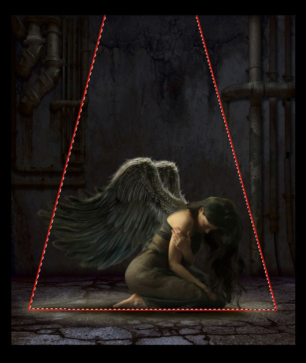 Реалистичная сцена с падшим ангелом в Фотошопе